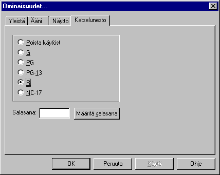 Katselunesto-välilehti